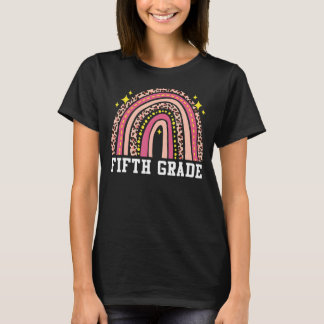 Fifth Grade Rainbow Leopard Girls Teacher Team 5th T-Shirt