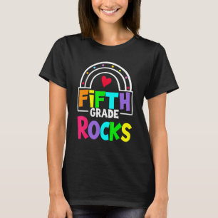 Fifth Grade Rocks Rainbow 5th Grade Back To School T-Shirt