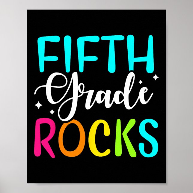 Fifth Grade Rocks  Team 5th Grade Teacher  Poster (Front)