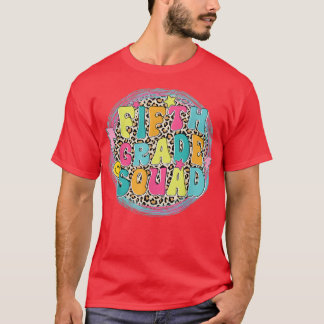 Fifth Grade Squad Back To School Leopard Boys Girl T-Shirt
