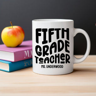 Fifth Grade Teacher Appreciation Black Two-Tone Coffee Mug
