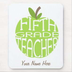 Fifth Grade Teacher Mousepad - Green Apple
