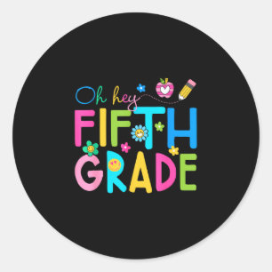 Fifth grade team back to school teacher boys girls classic round sticker