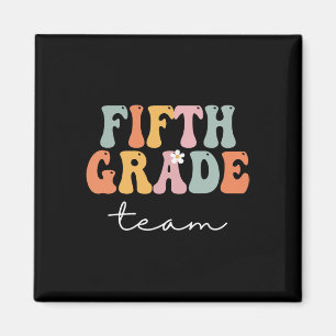 Fifth Grade Team Retro Groovy Vintage First Day Of Magnet