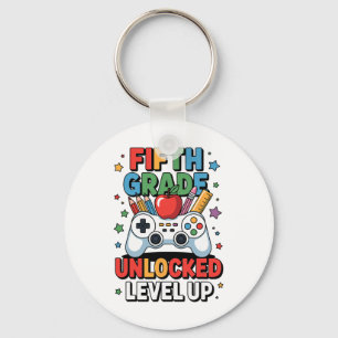 Fifth Grade Unlocked Level Up Video Game First Day Key Ring