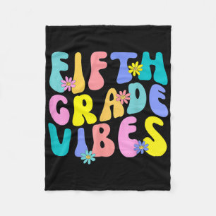 Fifth Grade Vibes - 5th Grade Team Retro 1st Day O Fleece Blanket