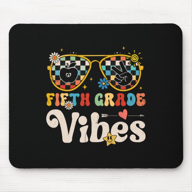 Fifth Grade Vibes - 5th Grade Team Retro 1st Day o Mouse Mat (Front)