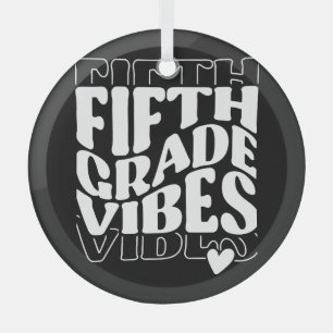 Fifth Grade Vibes Back To School Glass Tree Decoration
