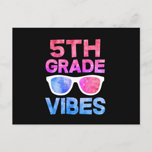 Fifth Grade Vibes First Day Of School Announcement Postcard (Front)
