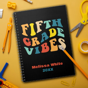 Fifth Grade vibes retro colours back to school Notebook
