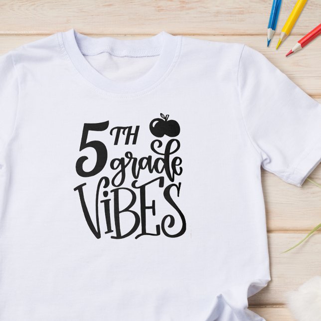 Fifth Grade Vibes School T-Shirt (Start the school year off with some fun with this cute back to school shirt.)