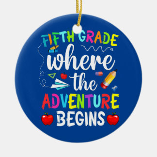 Fifth Grade Where The Adventure Begins Kinder Ceramic Tree Decoration