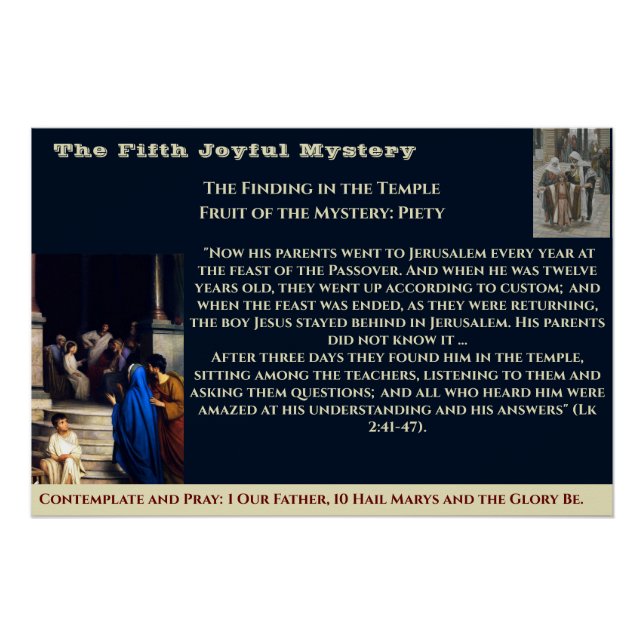 Fifth Joyful Mystery Poster (Front)