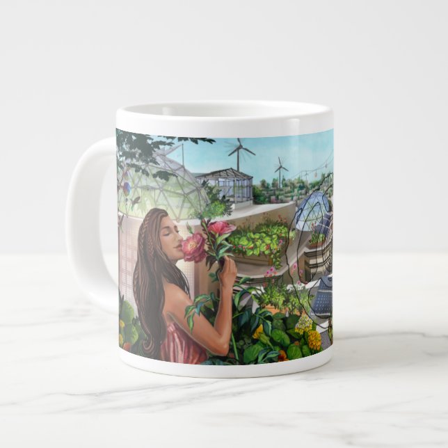 Fifth Sacred Flower Girl Jumbo Mug (Front Left)