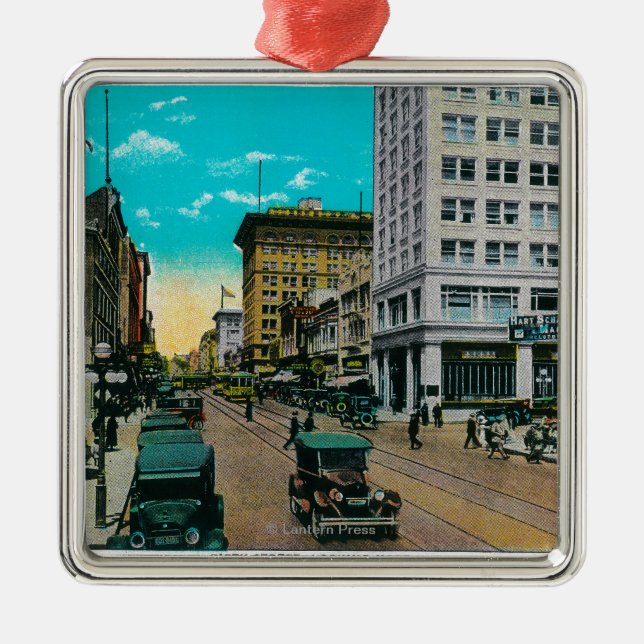 Fifth Street Looking North, San Diego Metal Tree Decoration (Front)