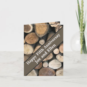 Fifth Wedding Anniversary Editable Card