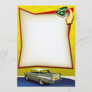 Fifties Hot Rod Drive In Party Invitations