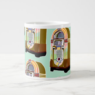 Fifties Jukeboxes Retro Mint Fun Art Pattern Large Coffee Mug
