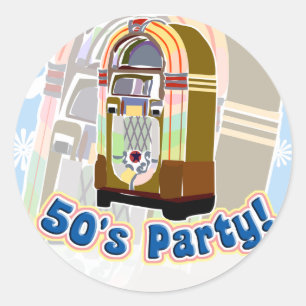 Fifties Party Classic Round Sticker