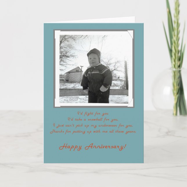 Fifties Photo Happy Anniversary Wife Card (Front)