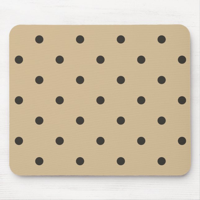 Fifties Style Beige Polka Dot Mouse Mat (Front)