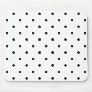 Fifties Style Black and White Polka Dot Mouse Mat