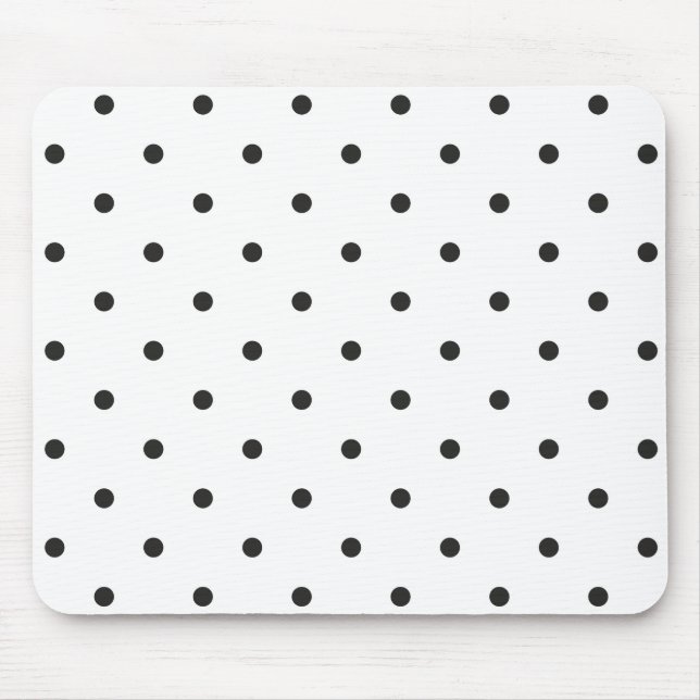 Fifties Style Black and White Polka Dot Mouse Mat (Front)