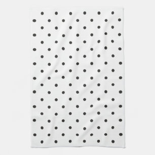Fifties Style Black and White Polka Dot Tea Towel