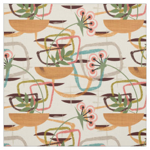 Fifties Style   Mid Century Modern Plants Fabric
