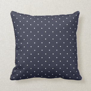 Fifties Style Navy Blue Polka Dot Cushion