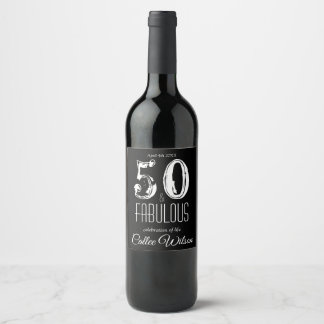 Fiftieth Birthday Celebration of Life Wine Label