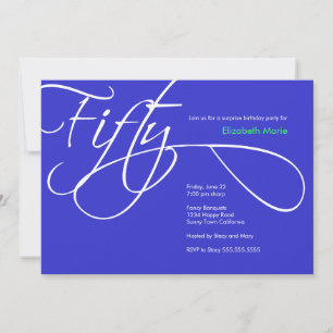 Fiftieth Birthday Party - Custom background colour Invitation