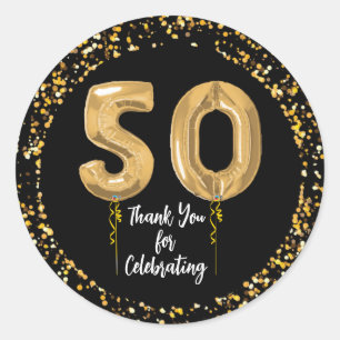 Fiftieth Birthday Party Favour Stickers