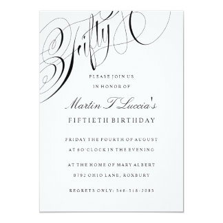 black and white birthday invitations
