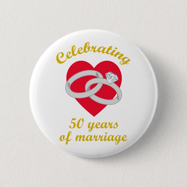 Fiftieth Wedding Anniversary 6 Cm Round Badge (Front)