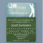 Fifty 50th Birthday Golf Golfer Customise Invitation<br><div class="desc">This design was created though digital art. It may be personalised in the area provide or customising by choosing the click to customise further option and changing the name, initials or words. You may also change the text colour and style or delete the text for an image only design. Contact...</div>