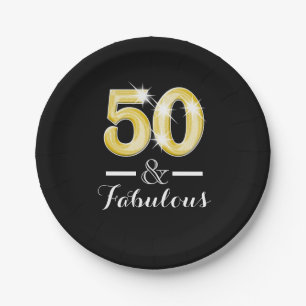 Fifty 50th birthday milestone party paper plate