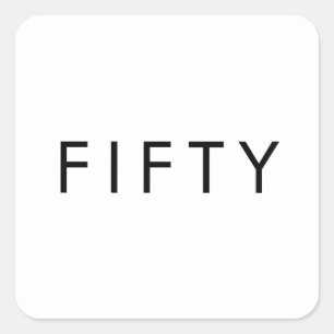 Fifty 50th Birthday Party Square Sticker