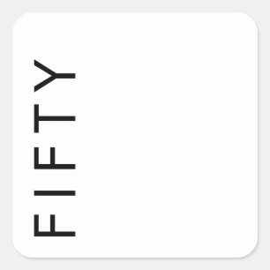 Fifty 50th Birthday Party Square Sticker