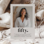 Fifty 50th Heart Square Photo Birthday Invitation<br><div class="desc">Celebrate your fabulous 50th in style with this modern birthday invitation! Featuring a customisable space for your own photo and the word "fifty" accented with a delicate little heart, this design exudes elegance and charm. It is perfect for highlighting this milestone moment and party. Set the tone for an unforgettable...</div>