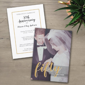 Fifty - 50th Wedding Anniversary & Photo Invitation