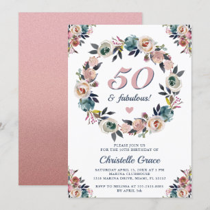 Fifty and Fabulous 50th Anniversary Birthday Party Invitation