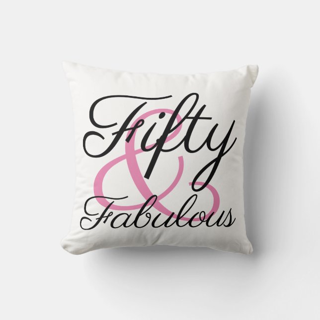 Fifty and Fabulous 50th Birthday Cushion (Front)