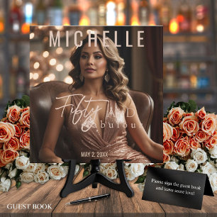 Fifty and Fabulous 50th Birthday Guest Book Sign 