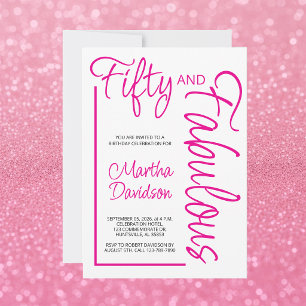 Fifty and Fabulous 50th Birthday Invitation Design