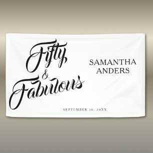 Fifty and Fabulous 50th Birthday Party Banner