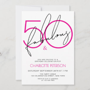 Fifty and Fabulous 50th Birthday Party Invitation