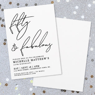 Fifty And Fabulous 50th Birthday Party Invitation