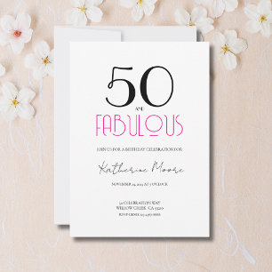 Fifty and Fabulous 50th Birthday Party  Invitation
