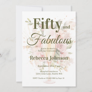 Fifty and Fabulous 50th Birthday Party Invitation